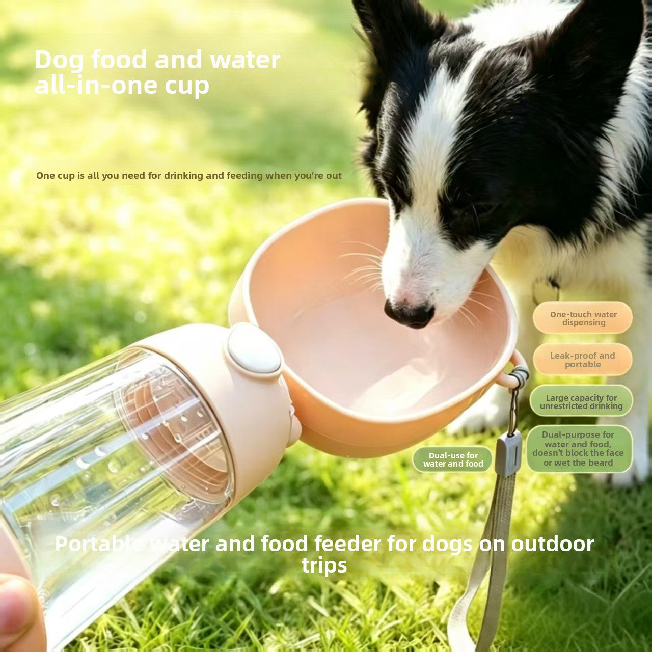 Portable Pet Water & Feeding Cup — Water + Food in One