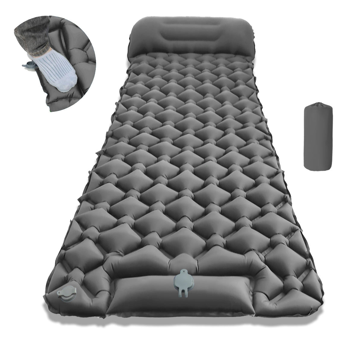 Inflatable Foot Pump Camping Sleeping Mat