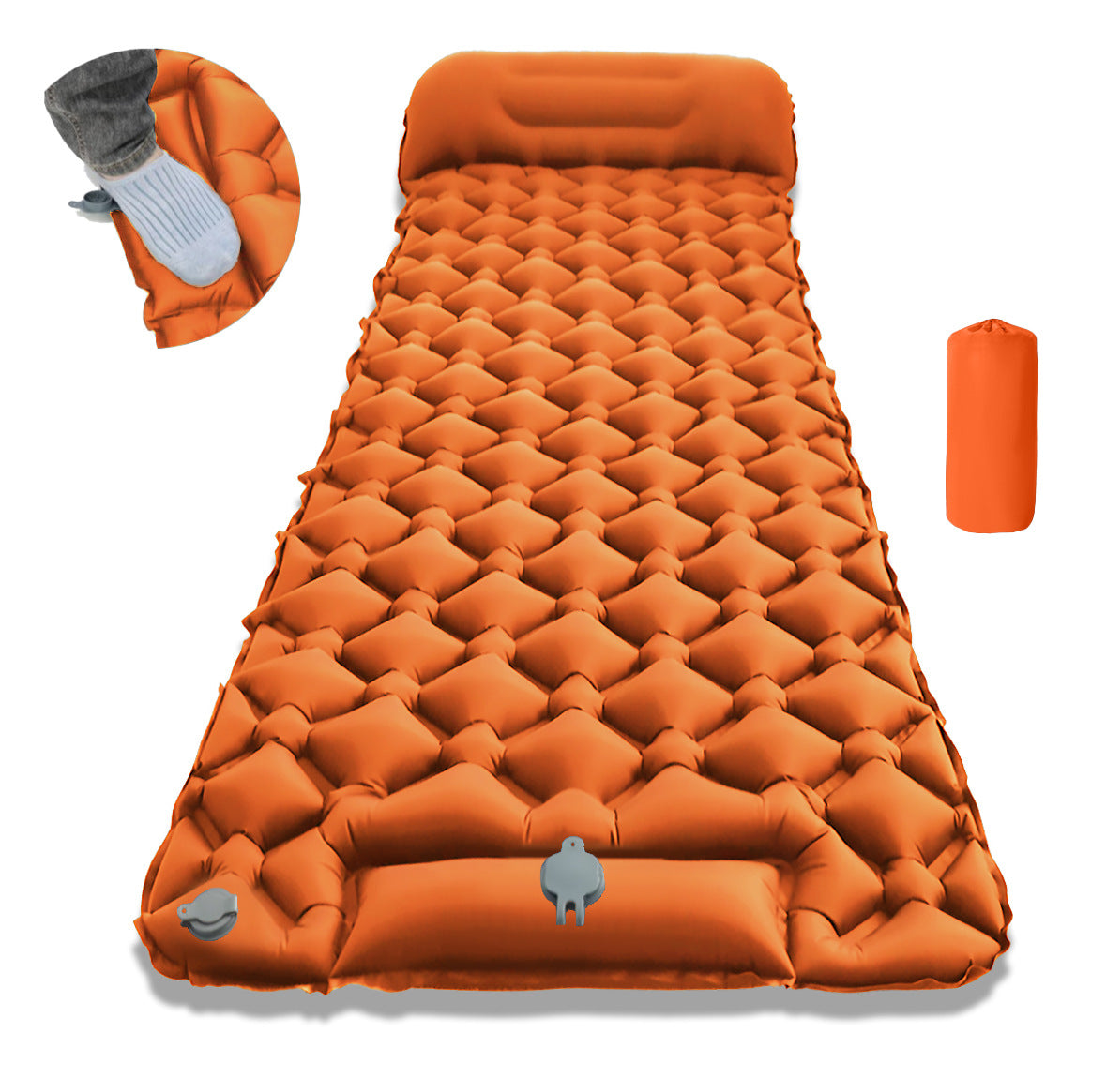 Inflatable Foot Pump Camping Sleeping Mat