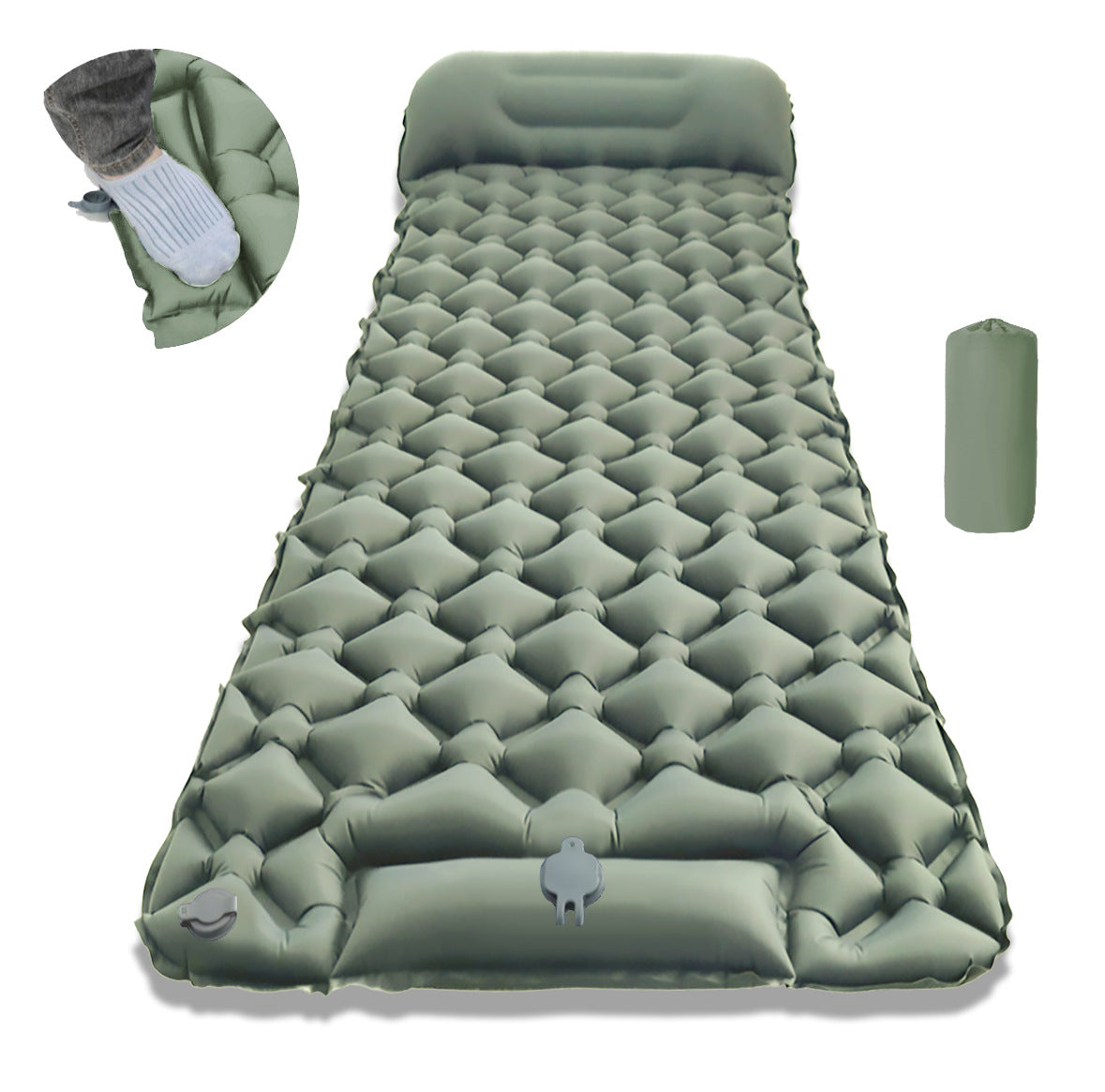 Inflatable Foot Pump Camping Sleeping Mat
